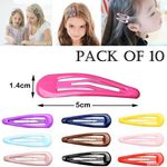 10 x Hair Clips Snap Hairpins Slides Women Girls Kids Baby School Grip Set Metal