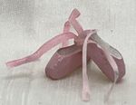 Dolls house ballet shoes resin & ribbon  in  1/12th scale 