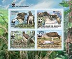 MARTIAL EAGLE Birds of Prey IMPERFORATE 4v-Stamp Sheet WWF #3 (2013 Guinea)