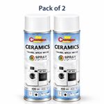 2 x 400ml Ceramics White Enamel Spray Paint Bath Appliance Repair Gloss Finish