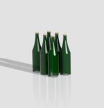 3d Printed 1/18 Scale Beer / Wine Bottles x8, For Scale Model Diorama