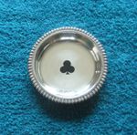 HEAVY SOLID STERLING SILVER ACE OF CLUBS PIN DISH / TRAY * FULL UK HALLMARK *