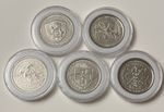 Ukraine 10 Hryvnias Commemorative Coin Set of 5 UNC in Capsules