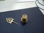 Antique Brass Kohl Container Surma Holder with Applicator Vintage Middle Eastern