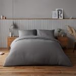 Silentnight Supersoft Duvet Cover Set Charcoal Grey Super Soft Snug Non Iron