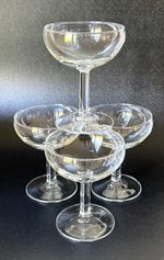 CHAMPAGNE COUPE  GLASSES  4 x Vintage Marie Antoinette Saucer COCKTAILS Martini