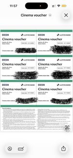 6xClub Lloyds Odeon Cinema Tickets Valid Until 21/11/2026(will be emailed)