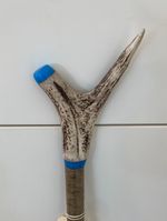 ANTLER THUMB STICK HANDLE  on Hazel ,Walking and Hiking stick.