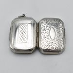 Antique Georgian Solid Silver Vinaigrette 1821 Engraved Scroll Grill Ledsam Vale