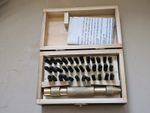 GOOD Vintage LETTERS & NUMBERS PUNCHES Stamps SET Incl PUNCH HOLDER Cased VGC