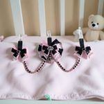 Personalised baby pink and black triple pram charms baby shower baby gift