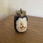 Mustard Pot With Hinged Silver Plated Lid