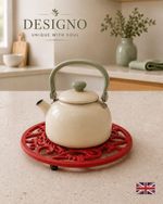 Round Cast Iron Trivet Hot Plate Teapot Pan Stand Kitchen Worktop Protector 19cm