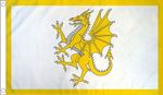WALES FLAG 5' x 3' GOLD DRAGON The Golden Dragon of Medieval King Owain Glyndwr