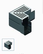 ACO Slimline Threshold Channel Drain L-Shaped Corner Unit Aluminium Grate