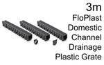3m Channel Drainage FloPlast D750 Domestic Driveway Plastic Grate FloDrain
