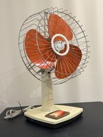 Vintage S&P Soler & Palau JET-12 B Electric Desk Fan – Retro Orange Mid Century