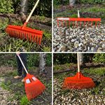 Plastic Garden Rakes – Choose Size & Handle Option for Lawn, Yard & Garden Care