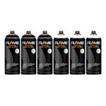 Flame Orange Black and White Spray Paint Pack - 400ml - 6 Cans - Matt