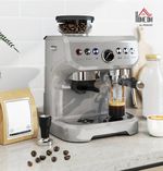 Espresso Machine, Bean Grinder & Steam Wand, 15 Bar Pump