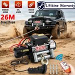 Electric Winch 12v 13500lb/6123kg 26M Steel Rope with Wireless Trailer Recovery