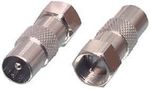 Pair of F Plug Male to Coax Plug Male Adaptor Convertor for TV Aerial Satellite