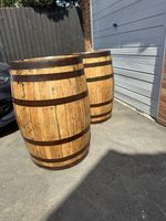 Fully Refurbished Oak Whiskey Barrel Tables