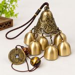 Large Copper Bells Hanging Wind Chimes Garden Yard Home Outdoor Ornament Decor