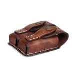 TOURBON Old-School Leather Ammo Pouch Magazine Carrier for Pistol and Rifle UK