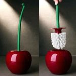 Red Cherry Shape Toilet Brush Holder Set Creative Lovely Lavatory Bathroom