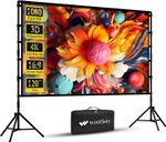 Projector Screen and Stand 120 inch Foldable and Portable Projection Screen 16:9