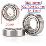 Stainless Steels ZZ Bearings Series  Metal Shielded Bore Diameter 12mm-75mm