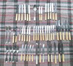 ​Vintage Cutlery Job Lot – Sheffield Bone/Faux Bone Handles, EPNS Forks, Spoons