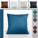 Set of 2,4,6 Cushion Covers Quilted Velvet Filled Cushions Square 18x18" Pillows