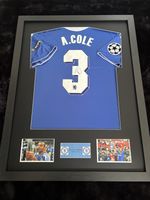 Ashley Cole Signed And Framed Chelsea Shirt With COA England