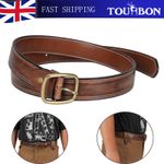 TOURBON Men Leather Belt , 40.5-48.8″ Adjustable Casual & Work Belt for Jeans