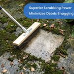 Heavy Duty Wire Broom, Long Handle Broom, Wide Brush with Stiff Metal Bristles