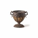 Urn Planter with Handles Scroll-Handled Flower Vase with Pedestal Base Ribbed