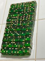 Old darkened with age green apple bakelite 50 dice 10 stick's worth 123125@