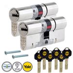 Yale Platinum Keyed Alike Euro Cylinder UPVC Door Lock Anti Snap 3 Star 50-45