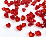 Red heart murrini for glass fusing made with Bullseye 90coe glass