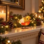 Light Up Christmas Robin Decoration Outdoor Indoor 6 LEDs Battery Timer 16cm