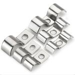 304 Stainless U Pipe Clamp Holder Double Line Clamps Pipe Clamp Half Saddle Clip