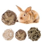 1/3/6 Pc Pet Balls Rabbit Toys Bunny Straw Rattan Woven Chewing Ball Biting Toy◈