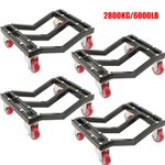 4PCS Car Wheel Dolly 6000lbs/2800KG Skate Dolly Premium Furniture Car Mover New