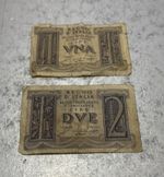2 ITALIA BANKNOTES - 1939 ITALY One VNA 1 & Two DVE 2 LIRE (LIRA) - Circulated