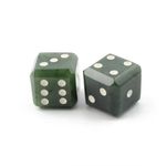 Set of 2 Nephrite Jade Dice (15MM) - Mined in BC, Canada by Jade Corp