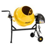 Electric Concrete Cement Mixer 70 Litre 230V Mortar Plaster Mixing Yellow 220W