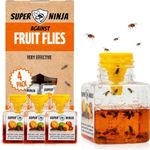 Super Ninja Fruit Fly Trap 1 - 4 pack Highly Effective Fruit Fly Killer for Home