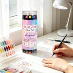 24 Colors Dual End Nail Art Pen Set,12Pcs Nail Decoration Pens